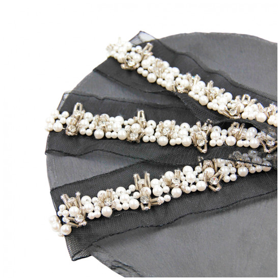 Тесьма декоративная с жемчугом 9987ТЕ